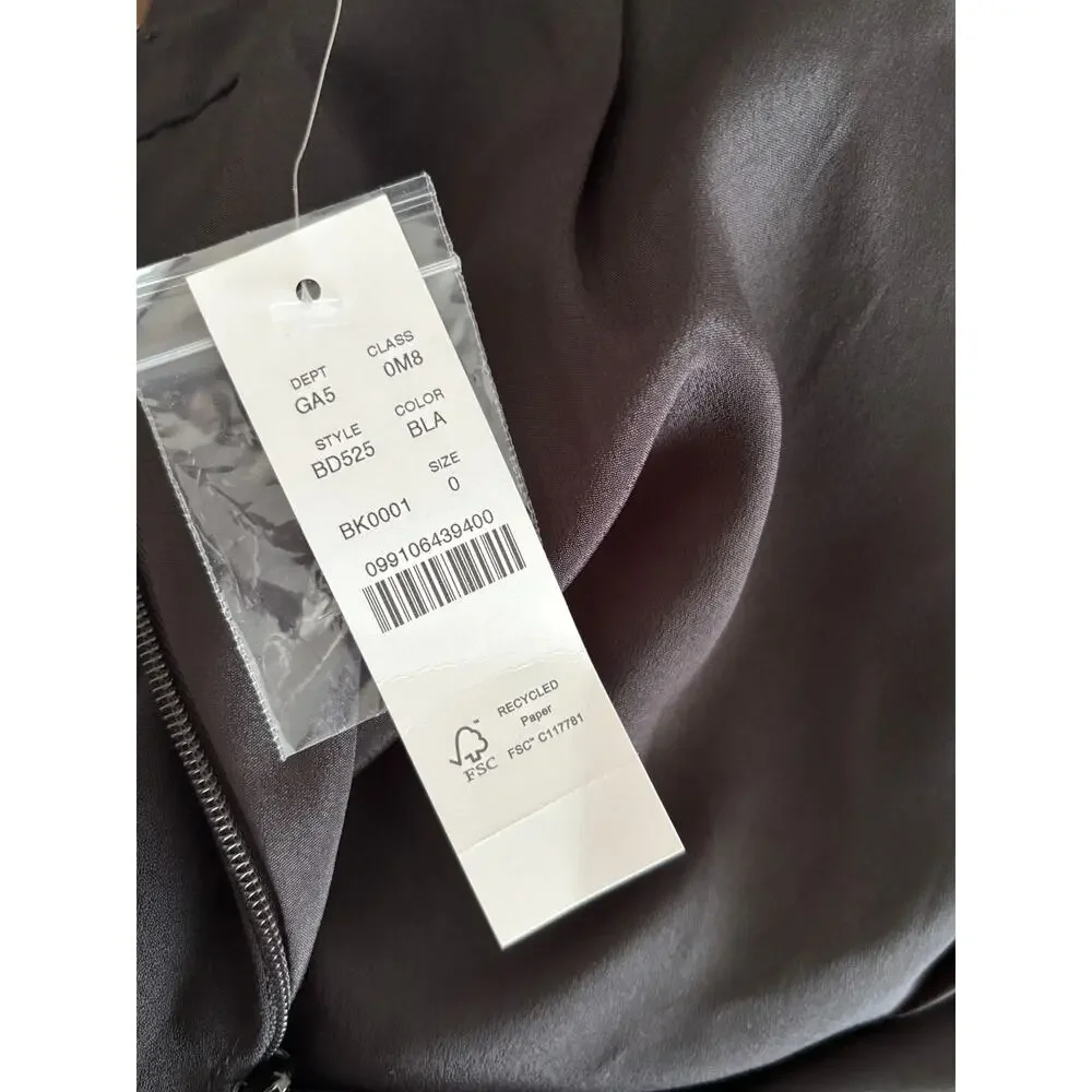 New J.CREW Tuxedo Button-Font Crepe Skirt - Black - Size 0